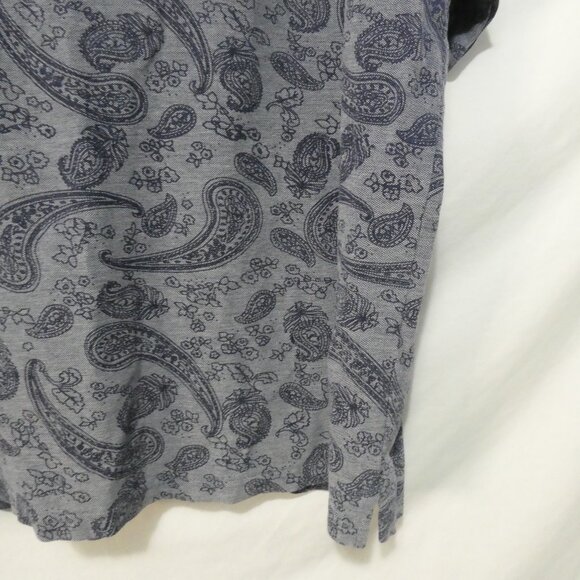 MODANGO MILANO | XXL | Blue Paisley Pattern Short Sleeve Polo Shirt - Picture 14 of 14